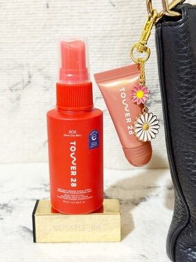 Tower 28 SOS Daily Spray & Lip Treatment in Sheer Nude (Added Daisy Bag Charm)
